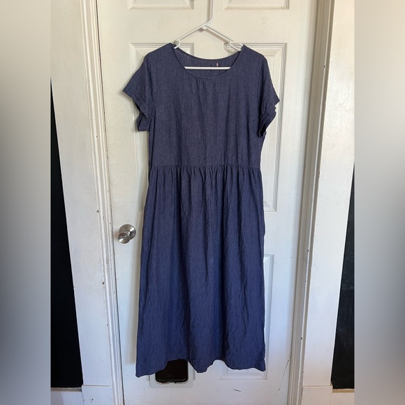 Pyne & Smith Dresses & Skirts - Pyne & Smith Denim Linen Dress L - Tag Removed